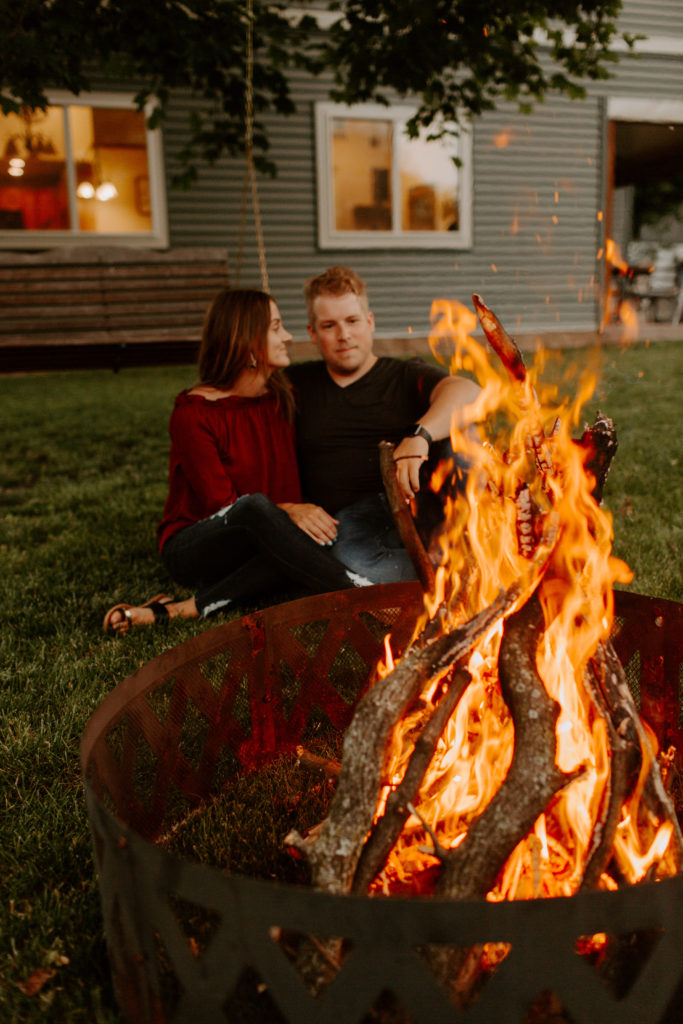 Campfire couples photos