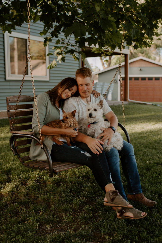 La Crosse Wisconsin engagement session with dogs